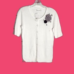 7th Avenue NY & Company NWT White Button Up Cardigan Sweater